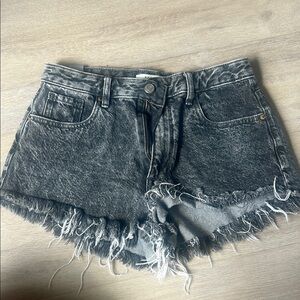 PacSun Gray Jean Shorts High-Waisted Distressed